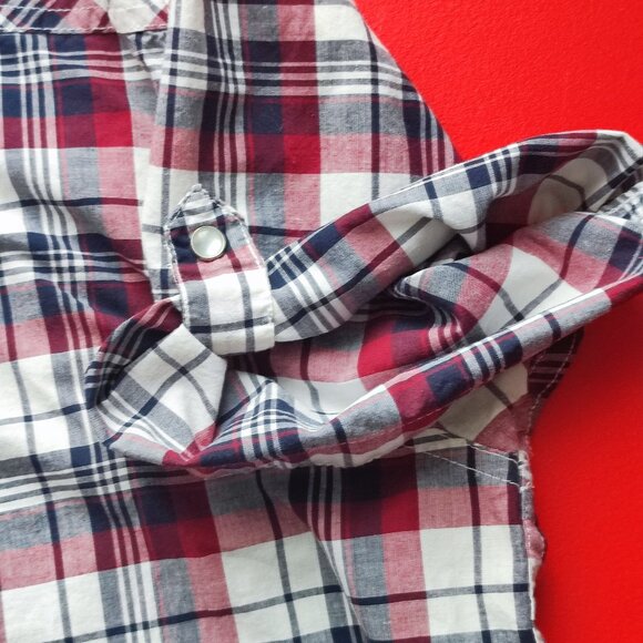 Ripzone short sleeve button down summer shirt maroon plaid men's size L - Picture 7 of 7